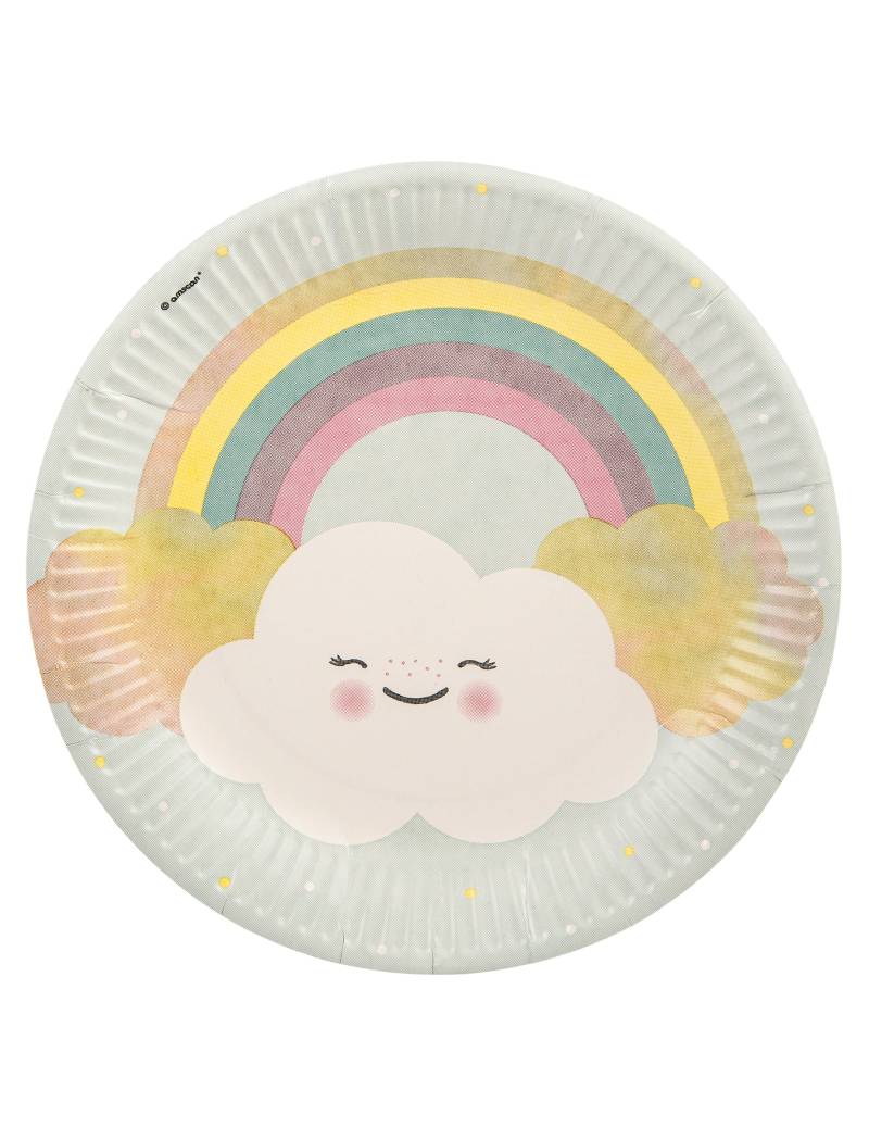 8 Pappteller Kleines Wölkchen 23 cm Regenbogen 8 Pappteller Kleines Wölkchen 23 cm Regenbogen von RIETHMULLER