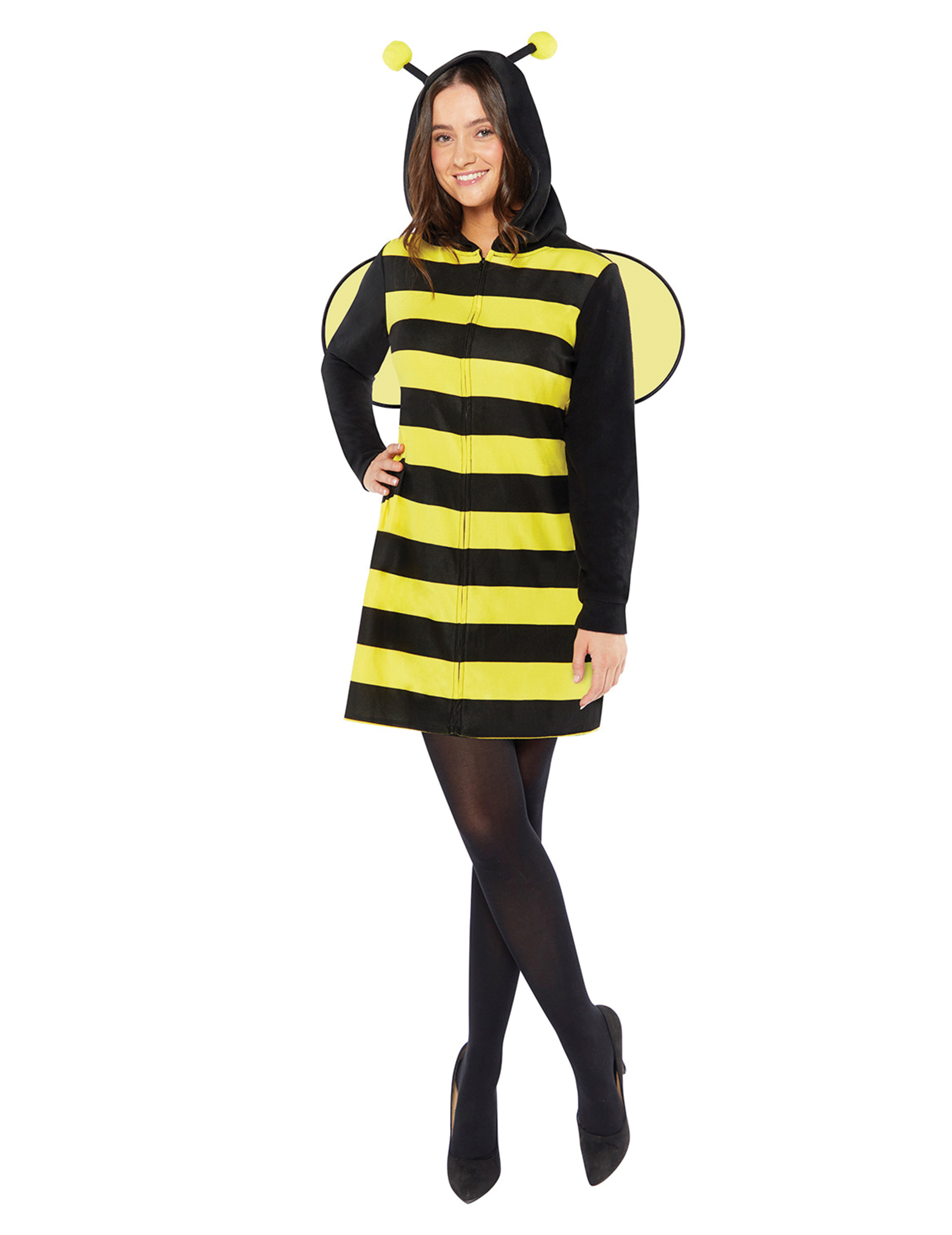 Biene Damenkostüm Polarfleece mit Flügeln von RIETHMULLER