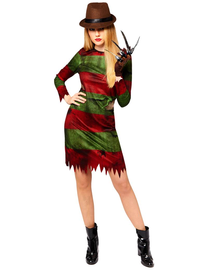 Freddy Krueger Kostüm Damen Nightmare Horror Kleid Klauen von RIETHMULLER