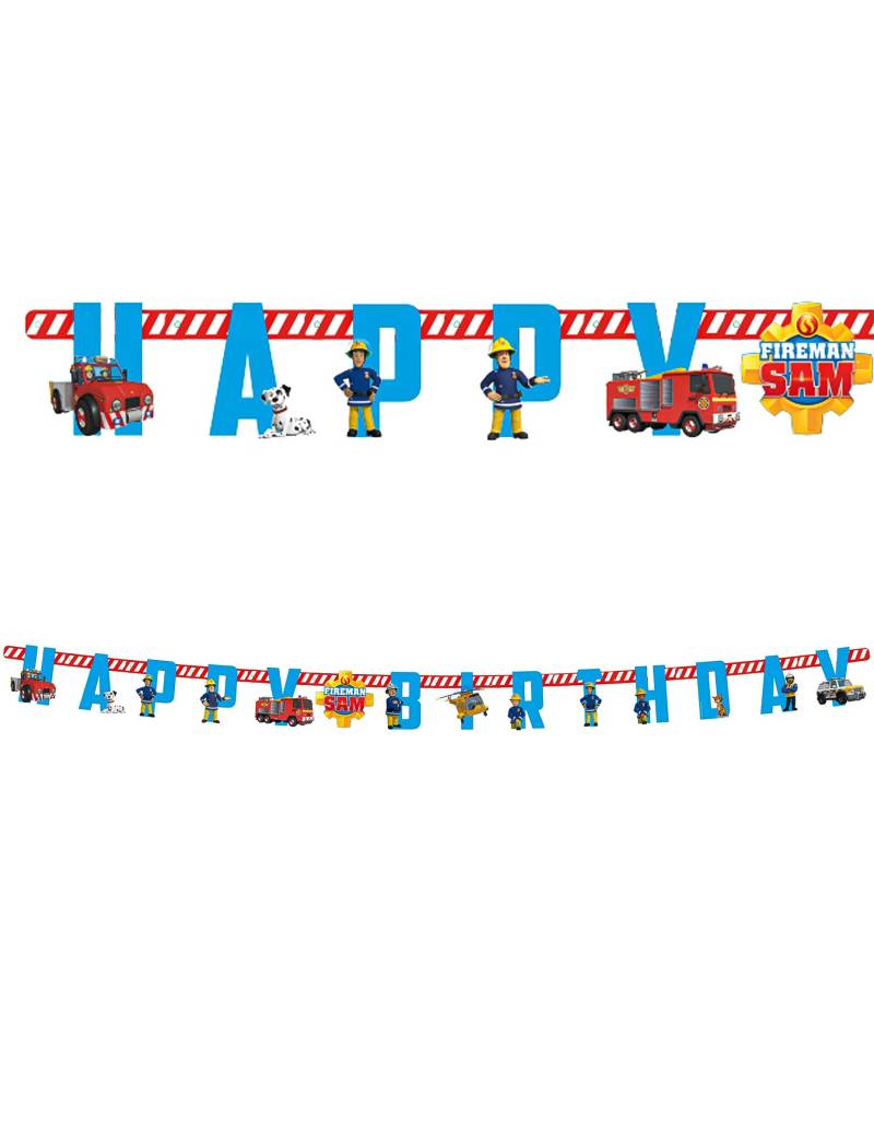 Girlande Happy Birthday Feuerwehrmann Sam Papier 180 cm von RIETHMULLER