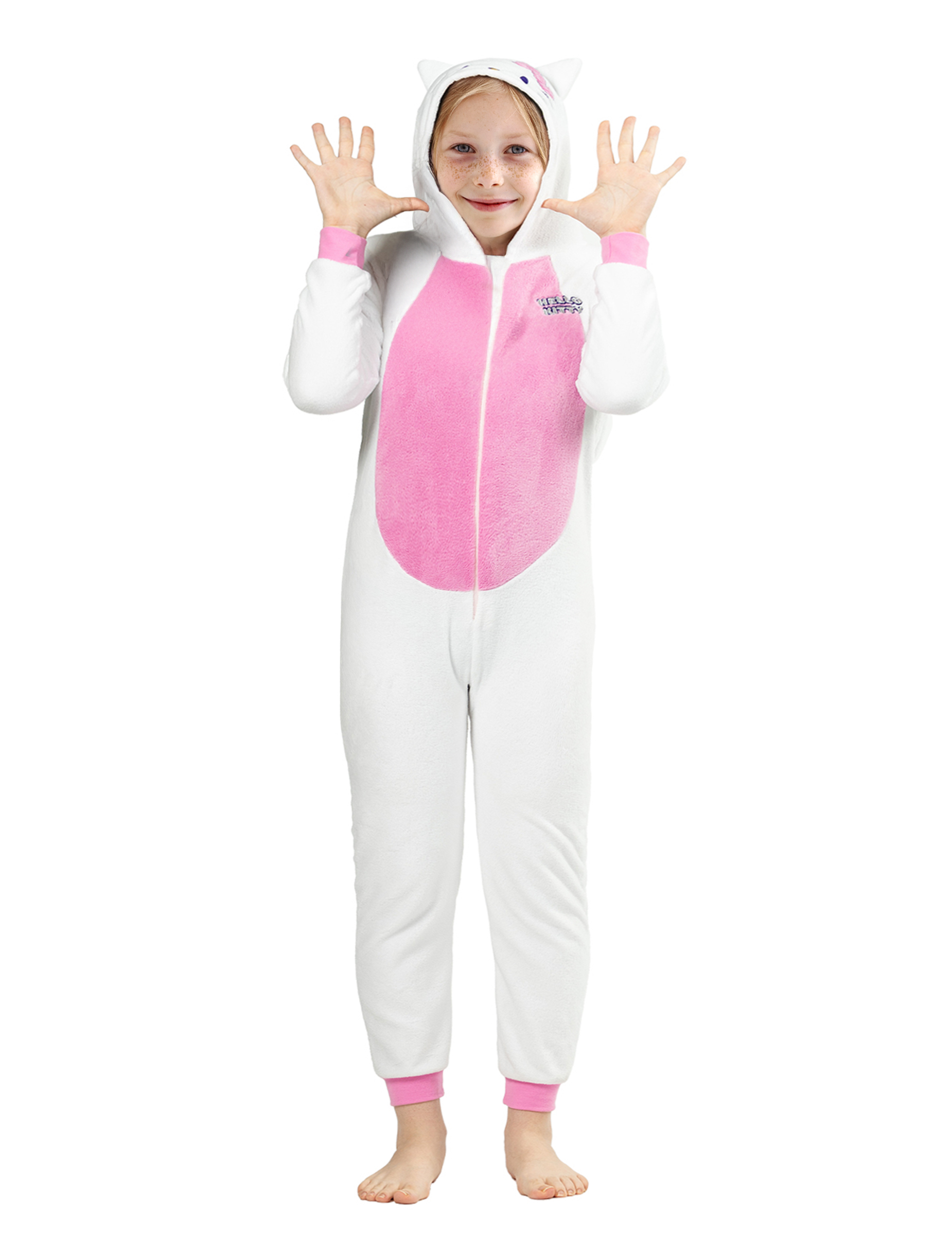 Hello Kitty Kinderkostüm Overall weiß-rosa von RIETHMULLER
