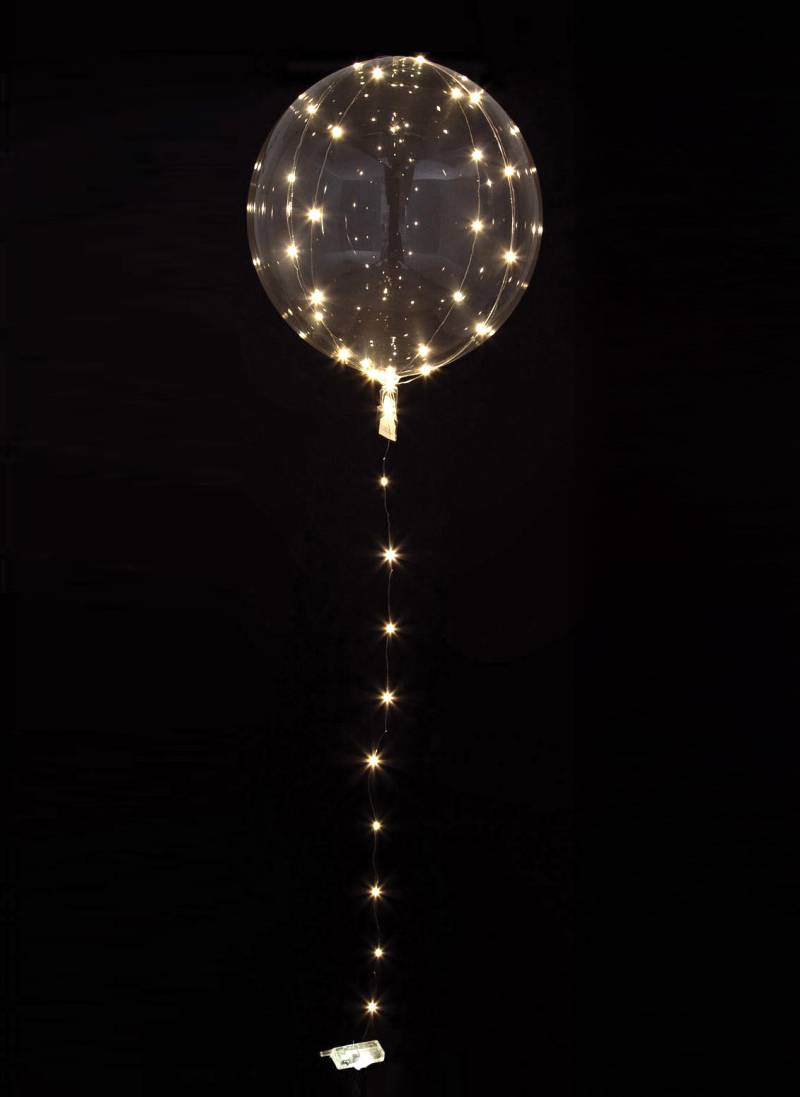 Leuchtender LED-Luftballon weiß-transparent 25-30 cm von RIETHMULLER