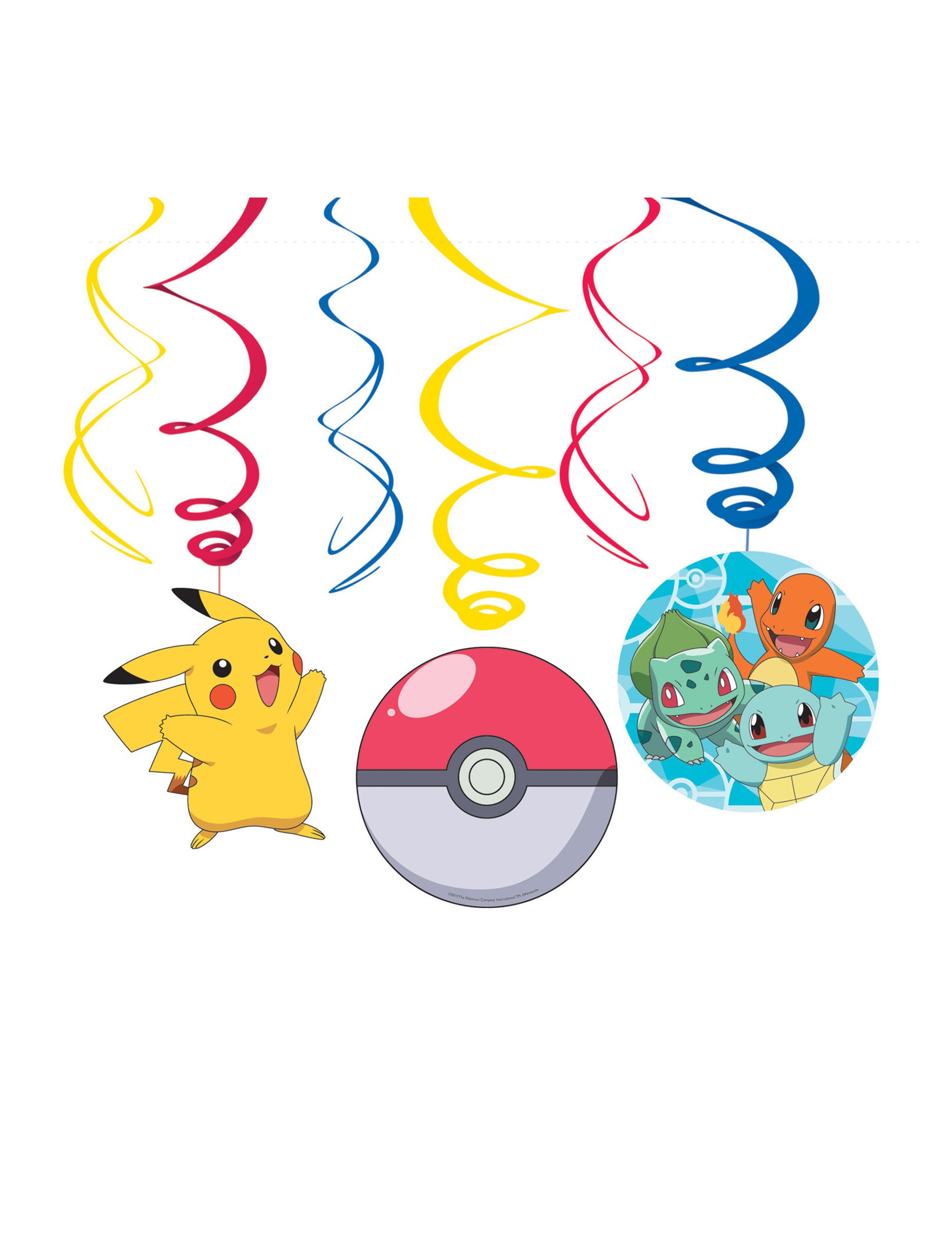 Pokémon Hängespiralen 6 Stück bunt 60 cm von RIETHMULLER