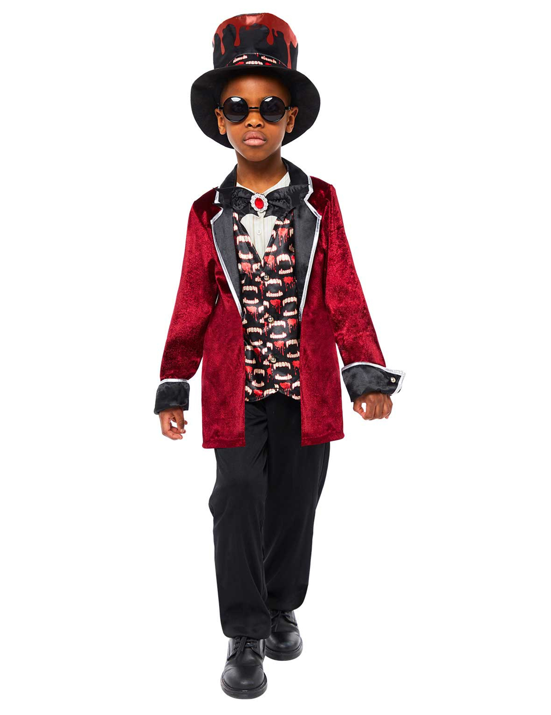 Satin Vampir Kinderkostüm schwarz rot von RIETHMULLER