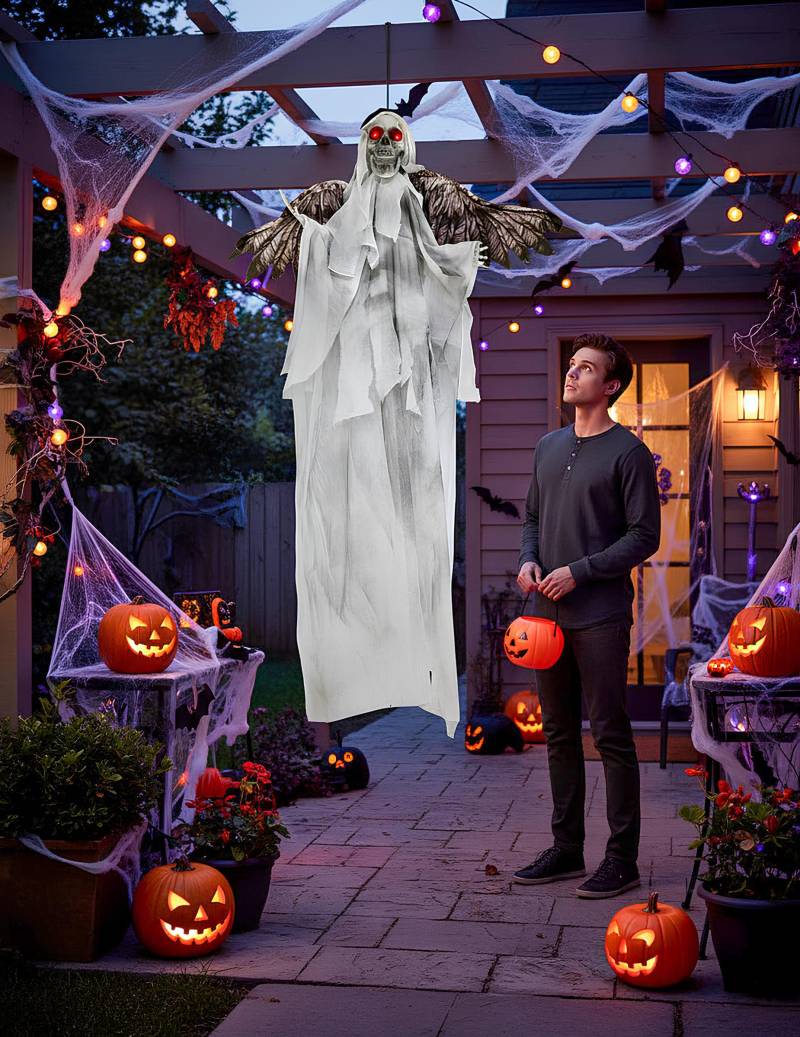 Schwebender Skelett-Engel mit düsterer, animierter Erscheinung von RIETHMULLER