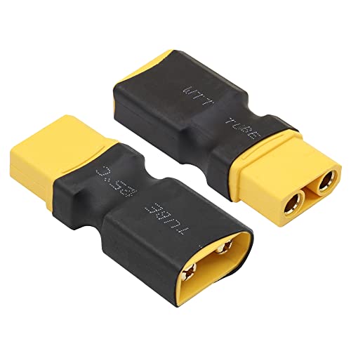 RIIEYOCA XT90 Stecker zu Buchse ohne Kabeladapter, XT90 Steckeradapter für RC FPV Auto Flugzeug Drohne LiPo Akku etc XT90 Port Konvertierung (2 Pack) von RIIEYOCA