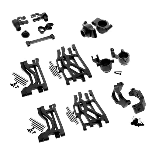 1 Satz Metall-Upgrade-Teile-Kit Querlenker-Lenkblock, 1/10 for Traxxas for Maxx for Monster Truck Upgrades Zubehör (Color : Black) von RIJPEX