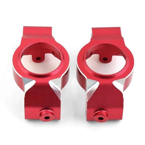 2 Stück Aluminiumlegierung Front Caster Block C-Hubs, for 1/5 for Traxxas for X-Maxx for Xmaxx 6S 8S RC for Monster Truck Upgrade-Teile (Color : Red) von RIJPEX