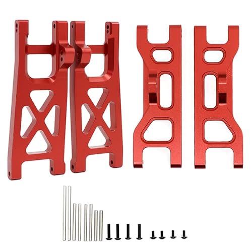 4 Stück vorderer und hinterer Querlenker, for 1/10 ECX 2WD Serie for Ruckus for Torment for Brutus Circuit AMP RC Car Upgrade Teile (Color : Red) von RIJPEX