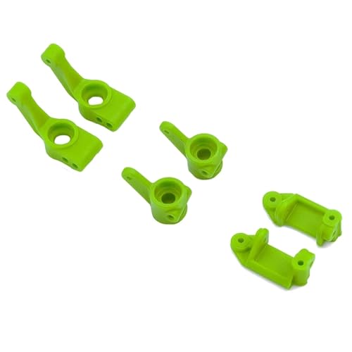 6 STÜCKE Rollenblöcke Lenkblöcke und hinterer Stapelwellenträger, for Traxxas 1/10 2WD for Slash for Rustler Auto-Upgrade-Teile aus Metall, 1 (Color : Green) von RIJPEX