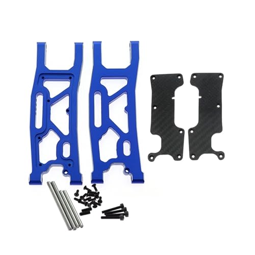 Aluminium-Hinterradaufhängungsarm mit Kohlefaserabdeckung, 1/8 for Traxxas for Sledge 95076-4 RC Car Upgrades Teile Zubehör (Color : Blue) von RIJPEX