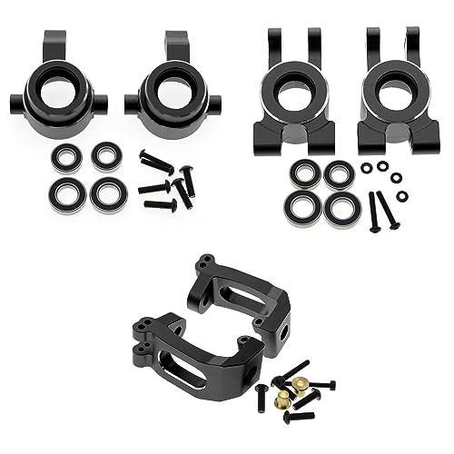 Aluminium-Vorderradnabenträger + C-Nabe + Hinterradnabenträger, for Traxxas 1/8 4WD for Sledge for Monster 95076-4 (Color : 50) von RIJPEX