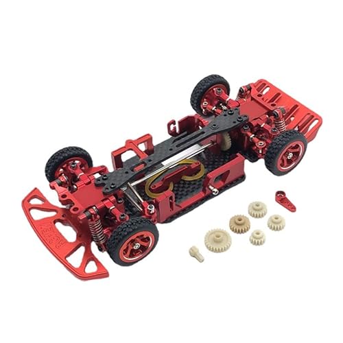 Metall-Chassis-Rahmen-Set, for Wltoys 284131 K969 K979 K989 K999 P929 P939 1/28 RC Car Upgrade Parts Zubehör (Color : Red) von RIJPEX