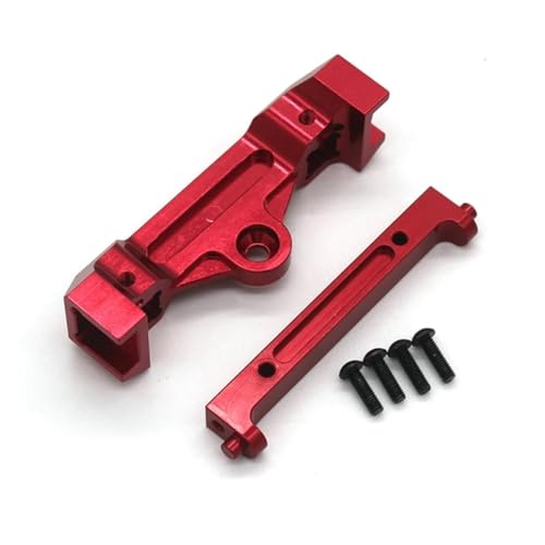 Metall-Frontstoßstangenhalterung und hinterer Querträger 1/8 1/10 RC Crawler Car Upgrades Teile, for Yikong YK4082 YK4102 YK4103 (Color : Red) von RIJPEX