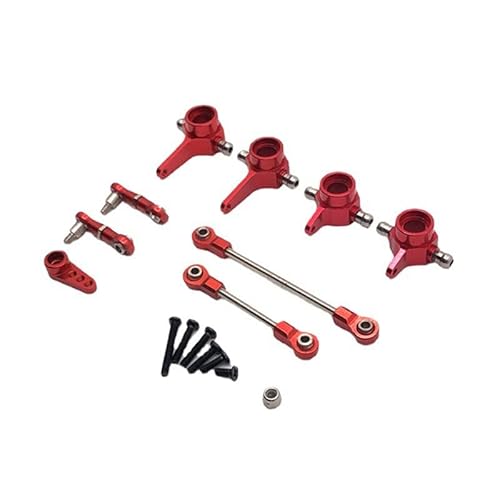 Metall-Servoarm-Lenkstangen-Lenkbecher, for Wltoys 284131 K969 K979 K989 K999 P929 1/28 RC-Auto-Upgrade-Teile (Color : Red) von RIJPEX