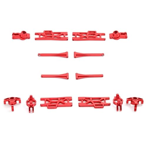 Metall-Upgrade-Zubehör-Kit Schwingarm-Lenkbecher-Set, for Wltoys 104009 12402-A 12401 12404 12409 RC-Autoteile (Color : Red) von RIJPEX
