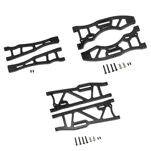 RIJPEX 6-teiliges Metall-Aufhängungsarm-Set vorne und hinten, for Arrma 1/8 for Kraton Notorious for Outcast for Talion 1/7 Fireteam-Upgrade-Teile (Color : Black) von RIJPEX