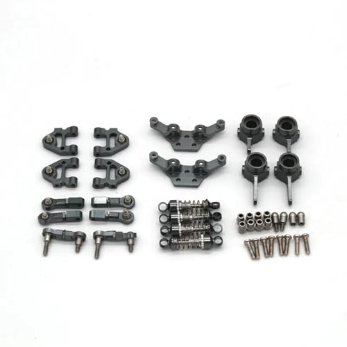 RIJPEX Aluminium A-Arm + Nabenträger + C-Nabe + Stoßdämpfer + Stoßdämpfer, for WL Toys 1/28 P929 P939 K969 K979 K989 K999 284131 Rc-Spielzeugteile (Color : C) von RIJPEX