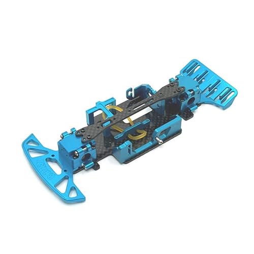 RIJPEX Kohlefaser-Chassis mit Metallgetriebe-Stoßstange, for Wltoys 284131 K969 K979 K989 K999 P929 1/28 RC-Auto-Upgrade-Teile (Color : Blue) von RIJPEX