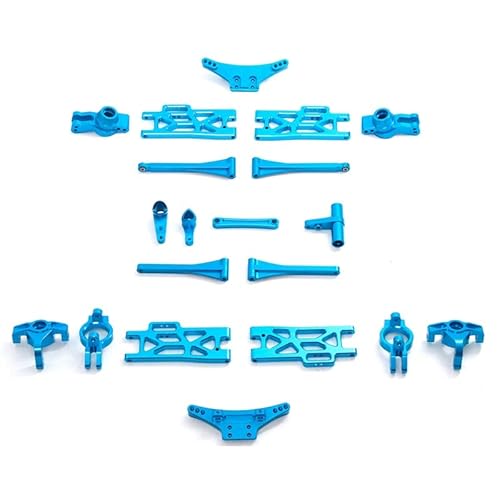 RIJPEX Metall-Upgrade-Zubehör-Kit Lenkbecher-Schwingarm-Set, for Wltoys 104009 12402-A 12401 12404 12409 RC-Autoteile (Color : Blue) von RIJPEX