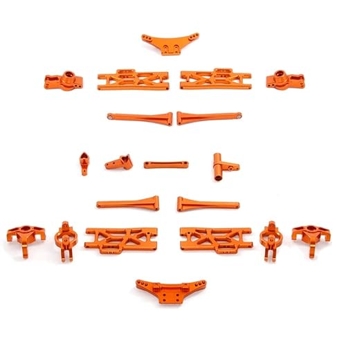 RIJPEX Metall-Upgrade-Zubehör-Kit Lenkbecher-Schwingarm-Set, for Wltoys 104009 12402-A 12401 12404 12409 RC-Autoteile (Color : Orange) von RIJPEX