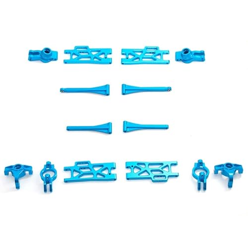 RIJPEX Metall-Upgrade-Zubehör-Kit Schwingarm-Lenkbecher-Set, for Wltoys 104009 12402-A 12401 12404 12409 RC-Autoteile (Color : Blue) von RIJPEX