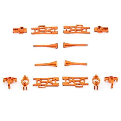 RIJPEX Metall-Upgrade-Zubehör-Kit Schwingarm-Lenkbecher-Set, for Wltoys 104009 12402-A 12401 12404 12409 RC-Autoteile (Color : Orange) von RIJPEX