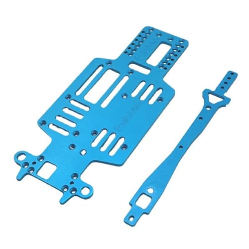 RIJPEX Metallchassis und zweite Bodenplatte, for Mini-Q 1/28 RC Drift Car Upgrade Parts (Color : Blue) von RIJPEX