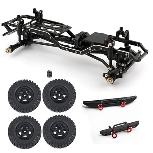 RIJPEX Metallrahmen-Chassis-Kit, for Axial SCX24 AXI00005 for Jeep for Gladiator 1/24 RC Crawler Car Upgrade Parts (Color : Black) von RIJPEX