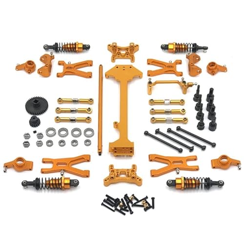 for Wltoys A949 A959 A969 A979 K929 1/18 RC Auto Metall-Upgrade-Teile-Kit, Antriebswellen-Schwingarm-Modifikationszubehör (Color : Yellow) von RIJPEX