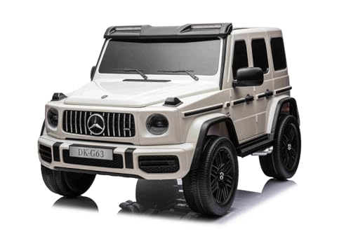 4x4² Kinder elektroauto 12C 2 sitzer Mercedes AMG G63 G Klasse, Weiß, MP3/USB/AUX, gefederte Eva-Räder, Kunstledersitze, Fernbedienung, Lizenziert 4x4² Kinder elektroauto 12C 2 sitzer Mercedes AMG G63 G Klasse, Weiß, MP3/USB/AUX, gefederte Eva-Räder, Kunstledersitze, Fernbedienung, Lizenziert von RIRICAR