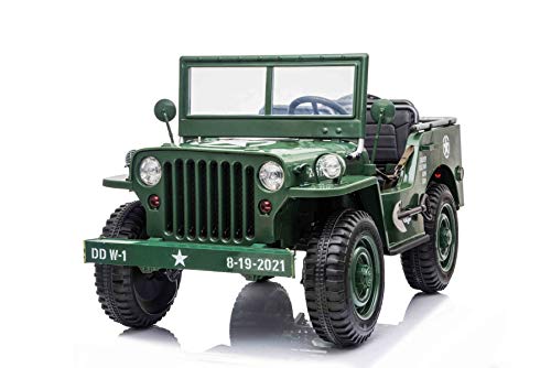 Elektrischer Aufsitz USA Army-Auto 4X4, grün, dreisitzig, MP3-Player mit USB/SD-Eingang, LED-Leuchten, zusammenklappbare Windschutzscheibe, 12V14AH-Batterie, Eva-Räder Elektrischer Aufsitz USA Army-Auto 4X4, grün, dreisitzig, MP3-Player mit USB/SD-Eingang, LED-Leuchten, zusammenklappbare Windschutzscheibe, 12V14AH-Batterie, Eva-Räder von RIRICAR