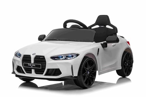 Elektro Kinderauto BMW M4, weiß, 2,4-GHz-Fernbedienung, USB-/Aux-Eingang, Federung, 12-V-Batterie, LED-Leuchten, 2 x Motor, ORIGINAL-Lizenz Elektro Kinderauto BMW M4, weiß, 2,4-GHz-Fernbedienung, USB-/Aux-Eingang, Federung, 12-V-Batterie, LED-Leuchten, 2 x Motor, ORIGINAL-Lizenz von RIRICAR