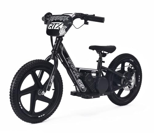 Elektro Laufrad für Kinder RIRIBIKE RTX6 24V (16"), schwarz, Lithiumbatterie, 250W-Motor, Scheibenbremse, Verstellbarer weicher PU-Sitz von RIRICAR