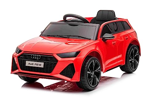 Elektroauto Kinder 12V A.U.D.I. RS6, Rot, Ledersitz, Türen zum Öffnen, 2x25-W-Motor, Elektroauto für Kinder mit 2,4-GHz-Fernbedienung, weiche Eva-Räder, LED-Leuchten, Sanftanlauf, ORIGINAL-Lizenz Elektroauto Kinder 12V A.U.D.I. RS6, Rot, Ledersitz, Türen zum Öffnen, 2x25-W-Motor, Elektroauto für Kinder mit 2,4-GHz-Fernbedienung, weiche Eva-Räder, LED-Leuchten, Sanftanlauf, ORIGINAL-Lizenz von RIRICAR