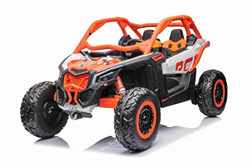 Kinder Elektro Buggy 12V Can-am Maverick, orange, Vorder- und Hinterradfederung, 4x4 Elektroauto für Kinder mit 2,4-GHz-Fernbedienung, tragbarer Akku, 4 x 35-W-Motoren, Kinder elektroauto 2 sitzer Kinder Elektro Buggy 12V Can-am Maverick, orange, Vorder- und Hinterradfederung, 4x4 Elektroauto für Kinder mit 2,4-GHz-Fernbedienung, tragbarer Akku, 4 x 35-W-Motoren, Kinder elektroauto 2 sitzer von RIRICAR