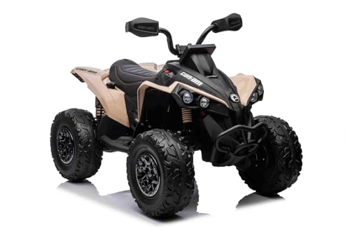 Kinder Elektro Quad 12V Can-am Renegade, Khaki, Einsitzer, Elektro Quad für Kinder mit LED-Leuchten, 12-V-Batterie, 2 x 35-W-Motoren, weiche Eva-Räder, MP3-Player mit USB/AUX-Eingang, lizenziert Kinder Elektro Quad 12V Can-am Renegade, Khaki, Einsitzer, Elektro Quad für Kinder mit LED-Leuchten, 12-V-Batterie, 2 x 35-W-Motoren, weiche Eva-Räder, MP3-Player mit USB/AUX-Eingang, lizenziert von RIRICAR