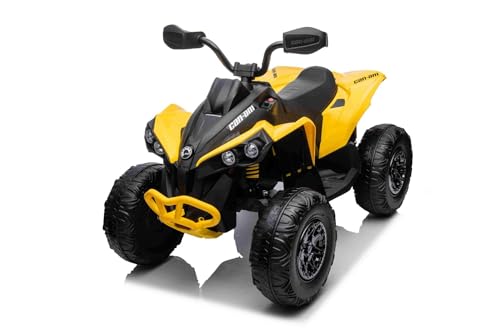 Kinder Elektro Quad 12V Can-am Renegade, gelb, Einsitzer, Elektro Quad für Kinder mit LED-Leuchten, 12-V-Batterie, 2 x 35-W-Motoren, weiche Eva-Räder, MP3-Player mit USB/AUX-Eingang, lizenziert Kinder Elektro Quad 12V Can-am Renegade, gelb, Einsitzer, Elektro Quad für Kinder mit LED-Leuchten, 12-V-Batterie, 2 x 35-W-Motoren, weiche Eva-Räder, MP3-Player mit USB/AUX-Eingang, lizenziert von RIRICAR
