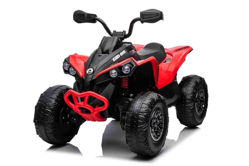 Kinder Elektro Quad 12V Can-am Renegade, rot, Einsitzer, Elektro Quad für Kinder mit LED-Leuchten, 12-V-Batterie, 2 x 35-W-Motoren, weiche Eva-Räder, MP3-Player mit USB/AUX-Eingang, lizenziert von RIRICAR