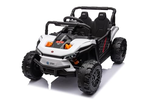 Kinder Elektroauto 12V UTV Small, weiß, Hinterradantrieb, Breiter Doppelsitz für nur EIN Kind, 2,4 GHz Fernbedienung, MP3-Player mit USB/SD-Eingang, LED-Leuchten Kinder Elektroauto 12V UTV Small, weiß, Hinterradantrieb, Breiter Doppelsitz für nur EIN Kind, 2,4 GHz Fernbedienung, MP3-Player mit USB/SD-Eingang, LED-Leuchten von RIRICAR