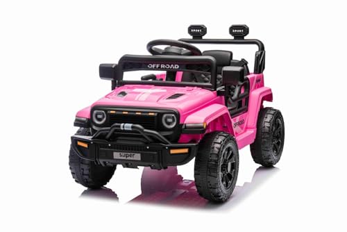 Kinder elektroauto Offroad New mit Hinterradantrieb, rosa, Lithium-Batterie, hohes Fahrgestell, breiter Sitz, Hinterradfederung, 2,4-GHz-Fernbedienung, MP3-Player mit USB/AUX-Anschluss, LED-Leuchten Kinder elektroauto Offroad New mit Hinterradantrieb, rosa, Lithium-Batterie, hohes Fahrgestell, breiter Sitz, Hinterradfederung, 2,4-GHz-Fernbedienung, MP3-Player mit USB/AUX-Anschluss, LED-Leuchten von RIRICAR