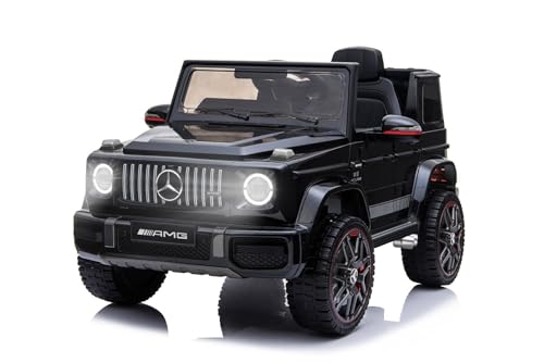 RIRICAR Elektrisches Auto für Kinder, Schwarz, mit 2,4 GHz Fernbedienung, 1 Sitzer, Batterie 12V - 4AH von RIRICAR