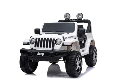 RIRICAR Elektroauto für Kinder 12V J.E.E.P. Wrangler, Weiß, Kinder elektroauto 2 sitzer mit 2,4-GHz-Fernbedienung, Radio mit Bluetooth- und USB-Eingang, Lithium-Akku, Eva-Räder RIRICAR Elektroauto für Kinder 12V J.E.E.P. Wrangler, Weiß, Kinder elektroauto 2 sitzer mit 2,4-GHz-Fernbedienung, Radio mit Bluetooth- und USB-Eingang, Lithium-Akku, Eva-Räder von RIRICAR