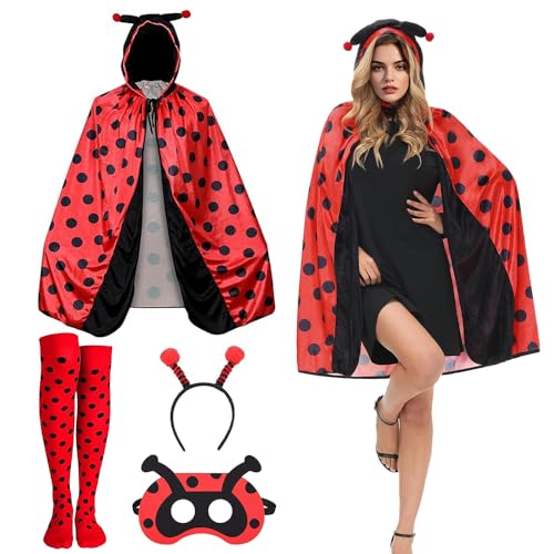 Marienkäfer Umhang Damen,Marienkäfer Kostüm Erwachsene,Marienkäfer Cape Damen,Marienkäfer Kostüm Umhang,Lady Bug Kostüm Damen,Damen Marienkäfer Kostüm Für Karneval Cosplay, Fasching, Mottoparty Marienkäfer Umhang Damen,Marienkäfer Kostüm Erwachsene,Marienkäfer Cape Damen,Marienkäfer Kostüm Umhang,Lady Bug Kostüm Damen,Damen Marienkäfer Kostüm Für Karneval Cosplay, Fasching, Mottoparty von RIRIDAMAI