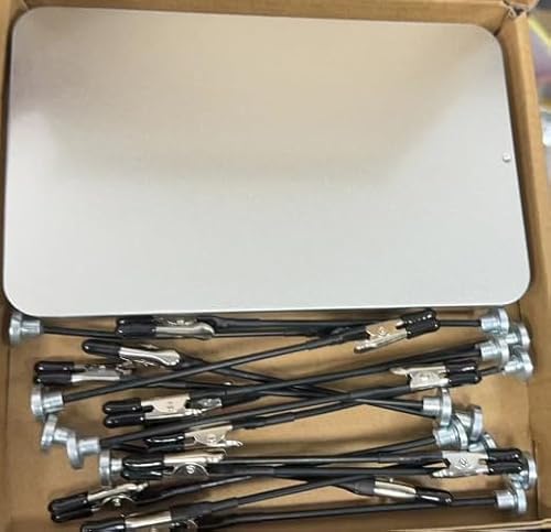 Dritte Hand Löten mit Magnetfuß, 15 Stück Flexibler Krokodilklemmen und 1 Eisenbox Basis für Löthilfe, Modellbau Zubehör und Platinenhalter (Silbrig) von RISF