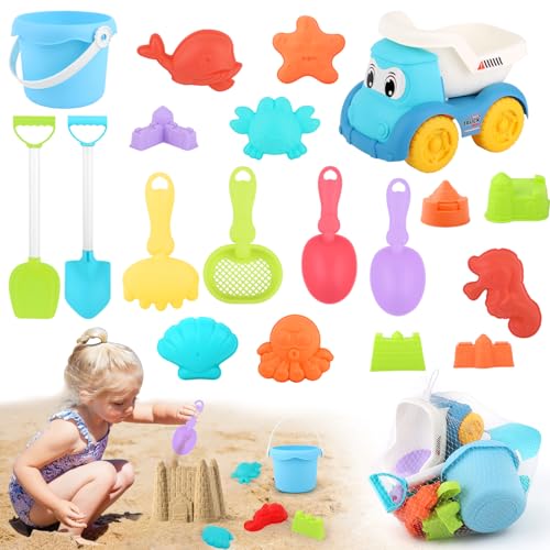 19 Stück Strandspielzeug für Kinder, Sandkasten Spielzeug, Kinder Sandspielzeug mit Strand Eimer, Sand Form, Sand Schaufel, Rake, Sand Burg Spielzeug, Strandspielzeug für 3 4 5 6 Jahre Mädchen Junge 19 Stück Strandspielzeug für Kinder, Sandkasten Spielzeug, Kinder Sandspielzeug mit Strand Eimer, Sand Form, Sand Schaufel, Rake, Sand Burg Spielzeug, Strandspielzeug für 3 4 5 6 Jahre Mädchen Junge von RISVOWO