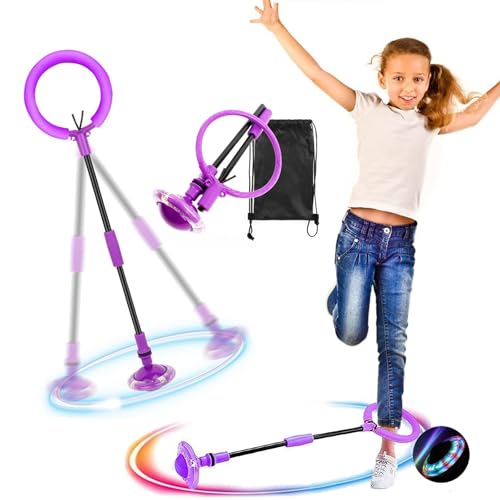 RISVOWO Blinkender Sprungball, Kinder Blinkender Springring, Swing Wheel mit Lichtrad, Faltbarer Flash Jumping Ball, Glühender Springender Ball, Sportspielzeug Fitness-Spielzeug für Kinder von RISVOWO