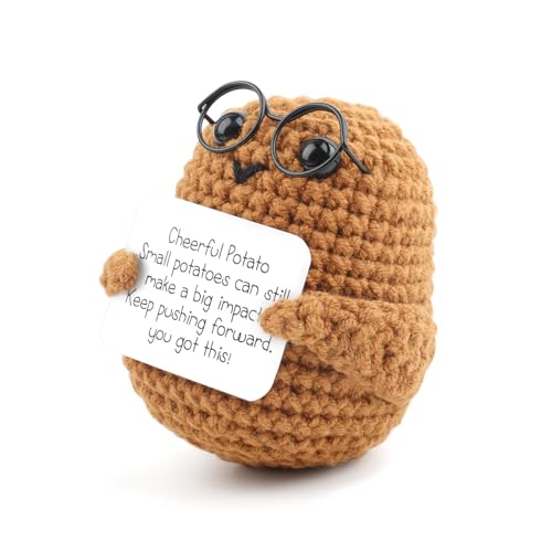 RISVOWO Positive Potato, Mini Lustige Positive Kartoffel, Kreative Gestrickte Potato, Happy Potato, Pocket Hug Potato Geschenke, Positive Potato Klein Party Dekoration von RISVOWO