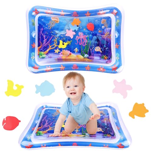 Wassermatte Baby, Wasserspielmatte Spielzeug Baby Wasserkissen für 3 6 9 12 Monate Babys Bauchzeit Matt Spielzeug Water Mat Wassermatt für Neugeboren Geschenk 65 x 48 cm Wassermatte Baby, Wasserspielmatte Spielzeug Baby Wasserkissen für 3 6 9 12 Monate Babys Bauchzeit Matt Spielzeug Water Mat Wassermatt für Neugeboren Geschenk 65 x 48 cm von RISVOWO