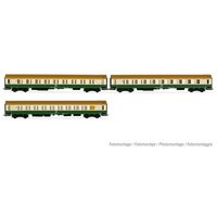 RIVAROSSI HR4344 H0 3-tlg. Set OSShD Typ B Reisezugwagen in beige/grüner Lackierung, DR, Ep. IV RIVAROSSI HR4344 H0 3-tlg. Set OSShD Typ B Reisezugwagen in beige/grüner Lackierung, DR, Ep. IV von RIVAROSSI
